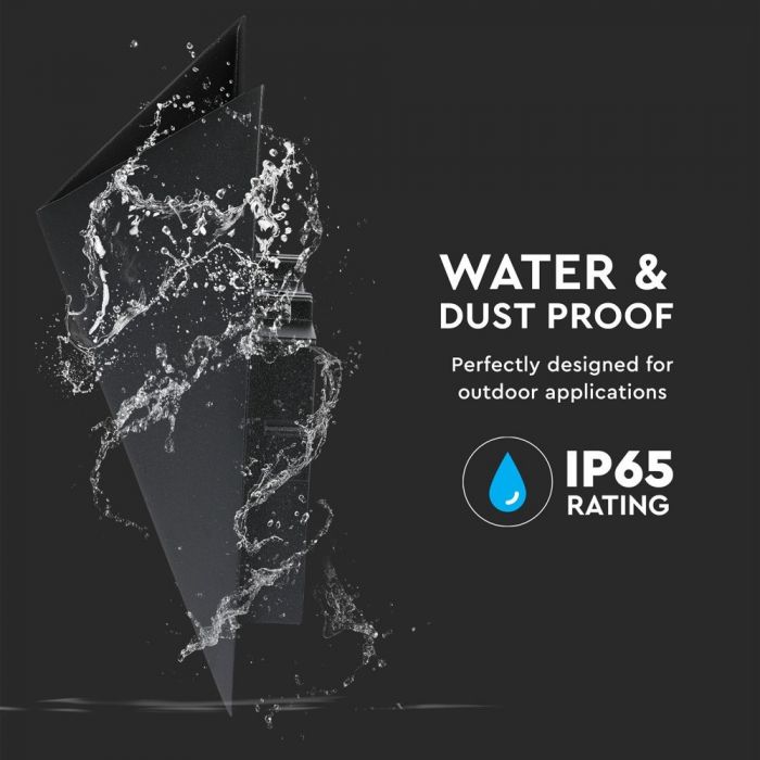 LED WALL LIGHT ALUMINIUM 5W WW 550lm 120° 170X170X75 BLACK IP65