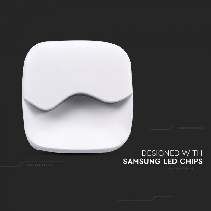 LED NIGHT LIGHT 0.5W DL 10lm 60X54.5 SQUARE WHITE SAMSUNG CHIP