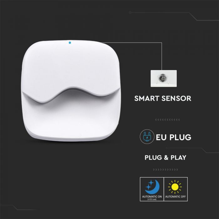 LED NIGHT LIGHT 0.5W WW 10lm 60X54.5 SQUARE WHITE SAMSUNG CHIP