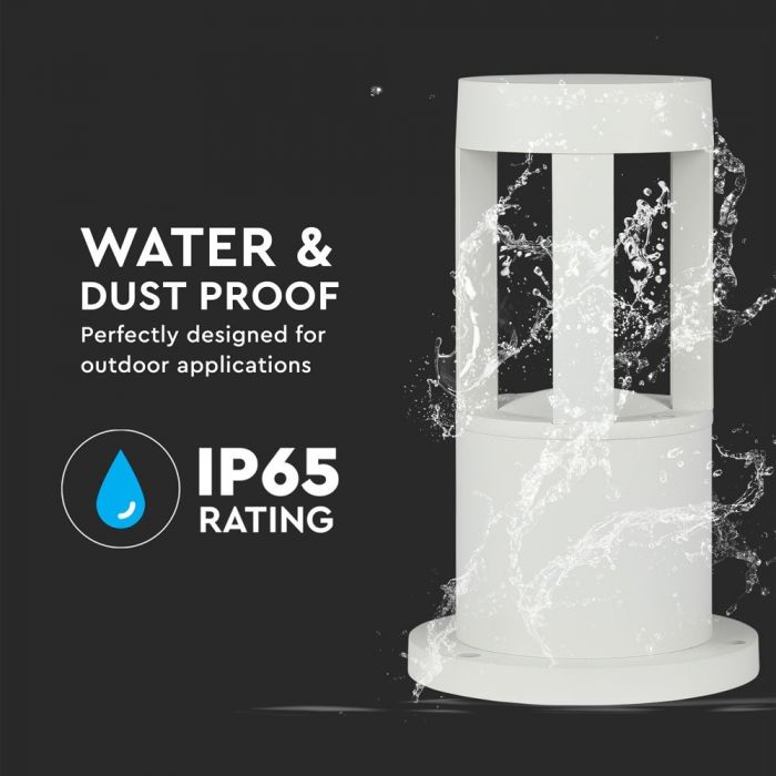 LED GARDEN LIGHT ALUMINIUM 10W 450lm WW 72° 108X250 IP65 WHITE