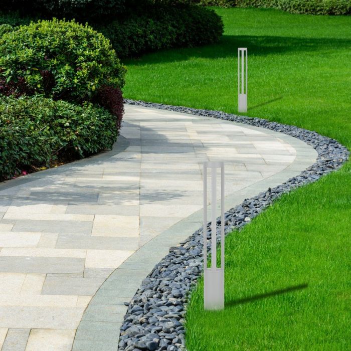 10W LED Garden Floor Light White Body 80cm 6400K