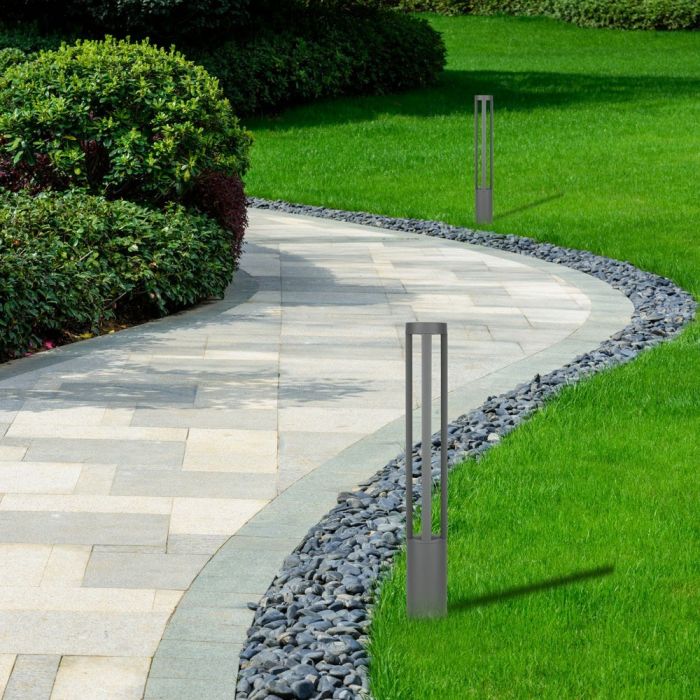 10W LED Garden Floor Light Grey Body 80cm 6400K