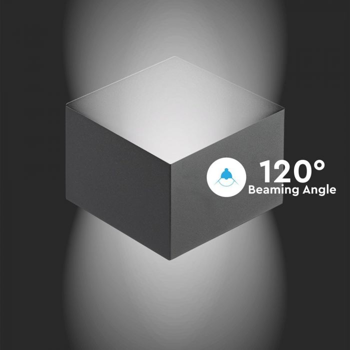 LED WALL LIGHT ALUMINIUM 3W DL 300lm 120° 22X8X20 BLACK