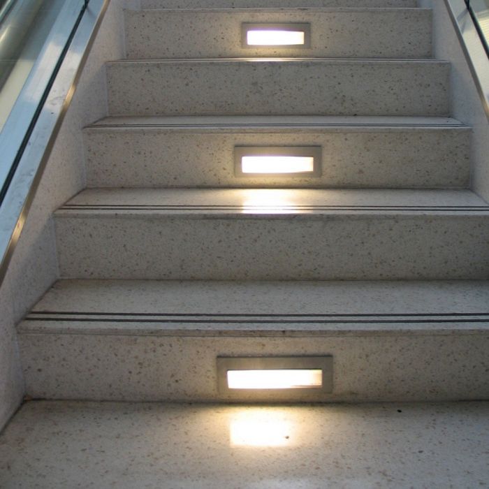 LED STEPLIGHT RECTANGLE 6W DL 120° 240lm GREY 210X65X60 (195X46)