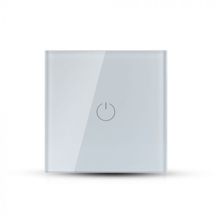 TOUCH SWITCH 1 GANG 1 WAY PC/GLASS 5-500W 10A IP20 WHITE