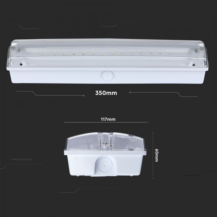 LED WALL/BULK HEAD EMERGENCY EXIT LIGHT 16 SMD 3W 140lm CW IP65 SAMSUNG CHIP