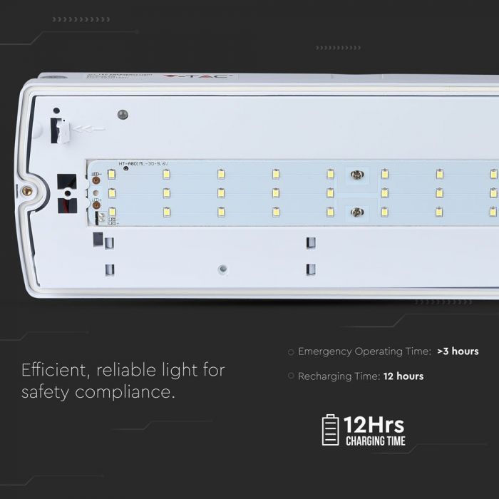 LED WALL/BULK HEAD EMERGENCY EXIT LIGHT 32 SMD 4W 190lm CW IP65 SAMSUNG CHIP