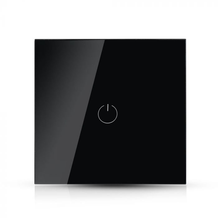 TOUCH SWITCH 1 GANG 1 WAY PC/GLASS 5-500W 10A IP20 BLACK