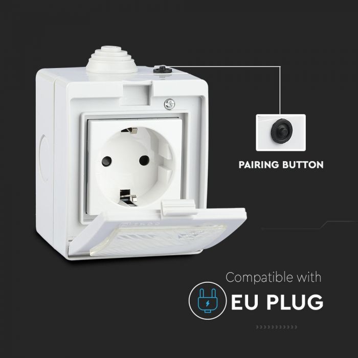 WIFI SOCKET COMAPATIBLE WITH Amazon Aleza & Google Home 1 GANG 2200W 10A IP54
