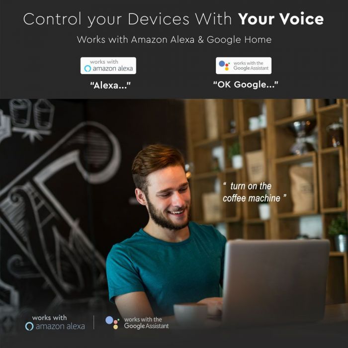 WIFI ONLINE SWITCH COMAPATIBLE WITH Amazon Alexa & Google Home 2200W 10A