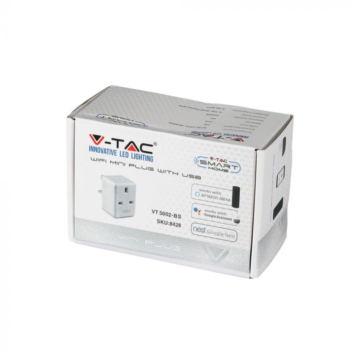 WIFI MINI BS PLUG WITH USB COMAPATIBLE WITH Amazon Aleza & Google Home 2200W 10A