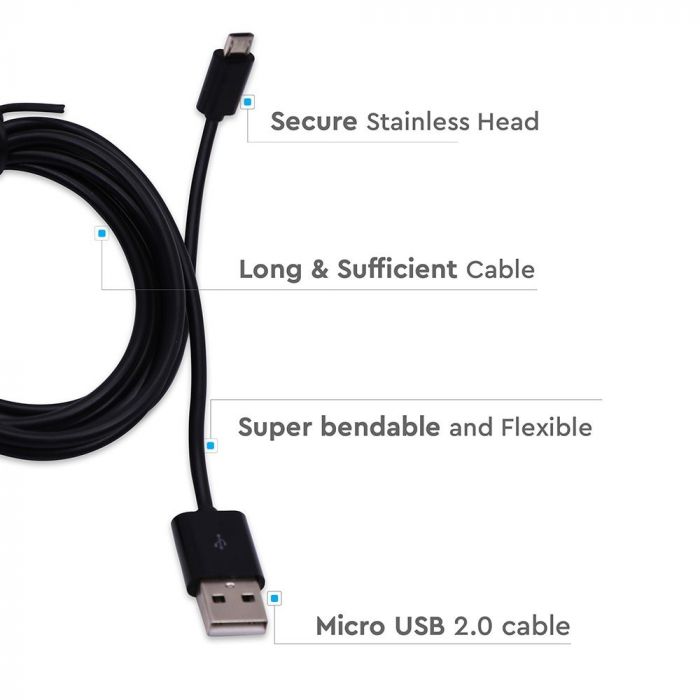 USB MICRO CABLE 1.5M 2.4A BLACK
