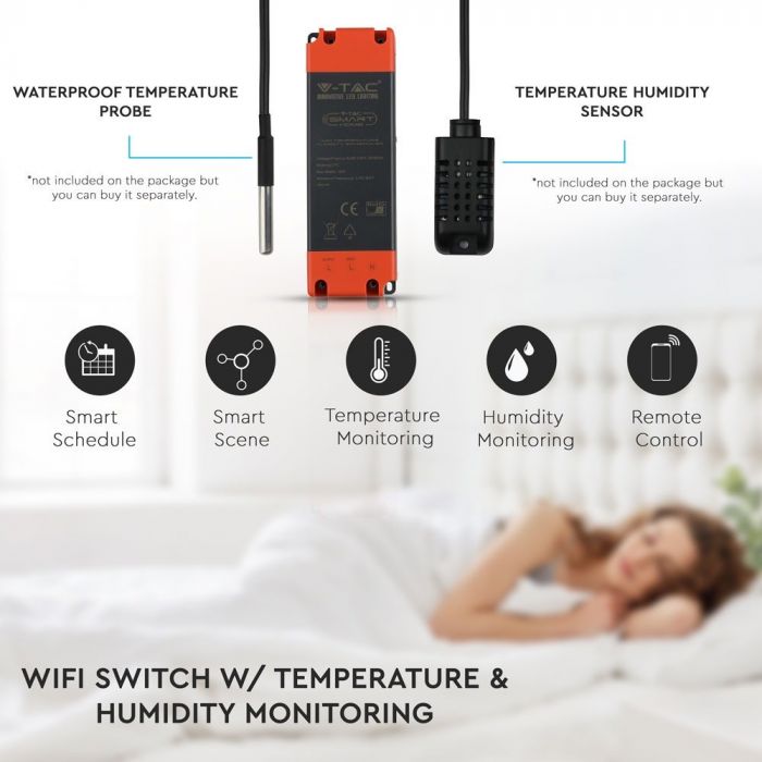 TEMPERATURE HUMIDITY SCHEDULER 16A WIFI 2.4Ghz COMAPATIBLE with Amazon Aleza & Google Home
