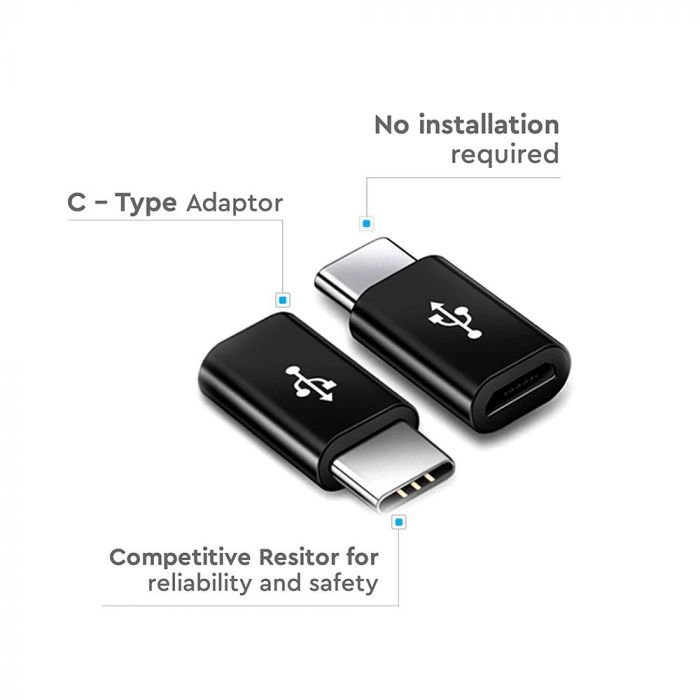 MICRO USB TO TYPE-C ADAPTOR BLACK