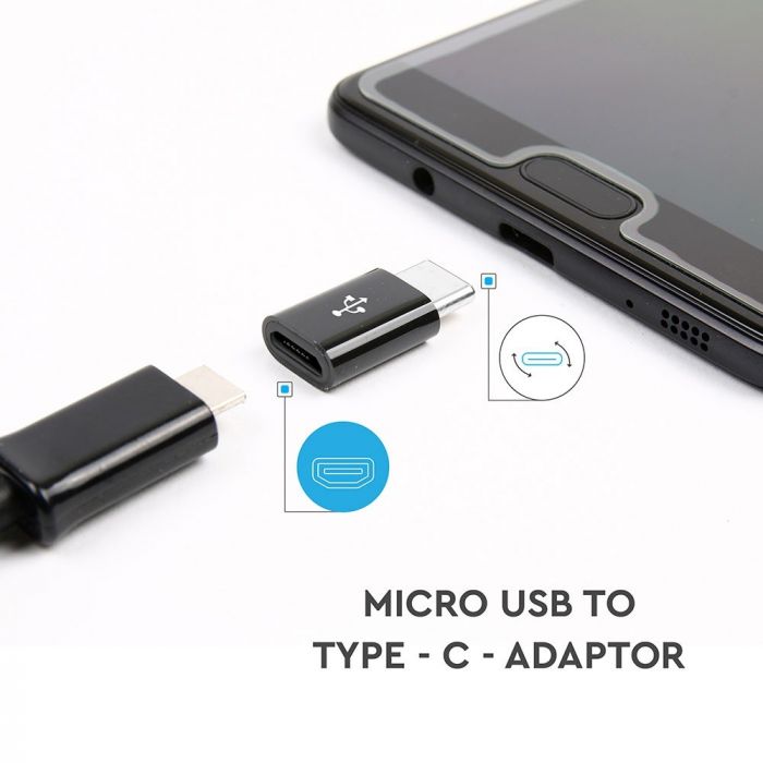 MICRO USB TO TYPE-C ADAPTOR BLACK
