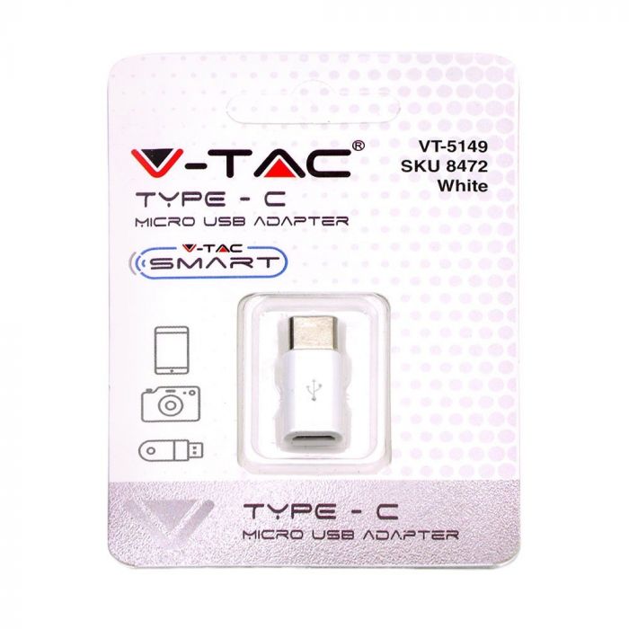 MICRO USB TO TYPE-C ADAPTOR WHITE