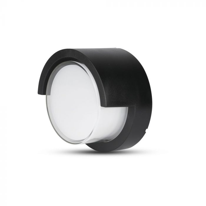 LED WALL LIGHT ROUND 12W WW 1200lm 128° 169X100 PC BLACK IP65