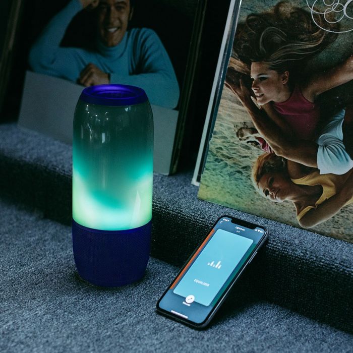 LED LIGHT BLUETOOTH SPEAKER RGB 2*3W WITH USB & TF CARD SLOT BLUE
