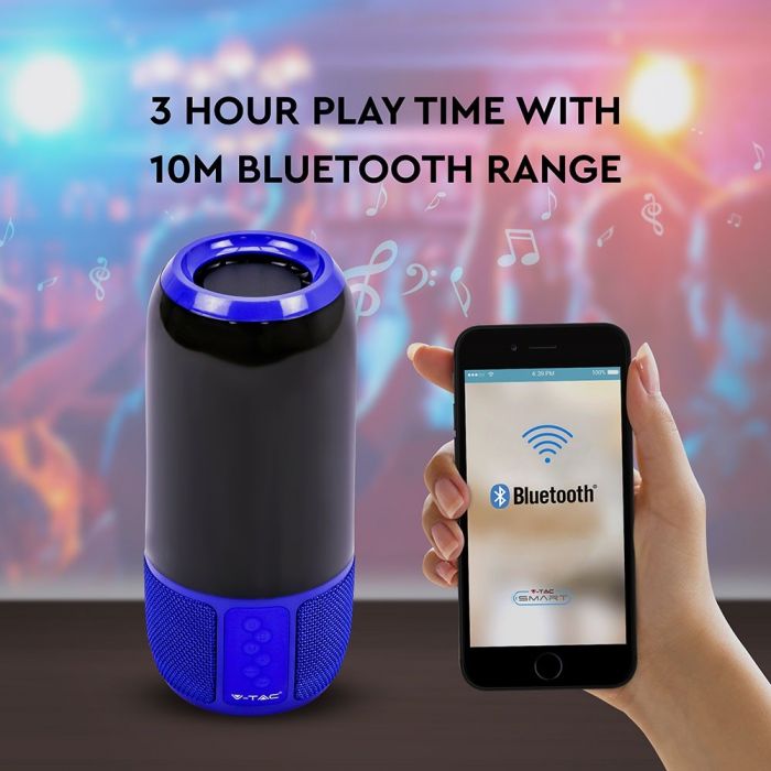 LED LIGHT BLUETOOTH SPEAKER RGB 2*3W WITH USB & TF CARD SLOT BLUE