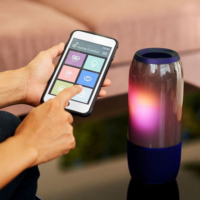 LED LIGHT BLUETOOTH SPEAKER RGB 2*3W WITH USB & TF CARD SLOT BLUE