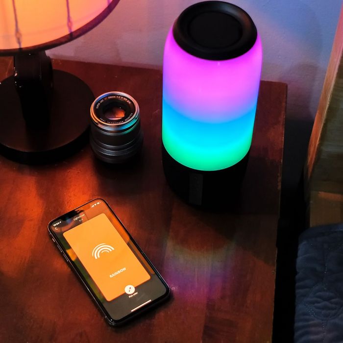 LED LIGHT BLUETOOTH SPEAKER RGB 2*3W WITH USB & TF CARD SLOT BLACK