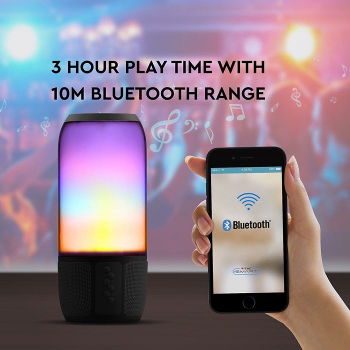 LED LIGHT BLUETOOTH SPEAKER RGB 2*3W WITH USB & TF CARD SLOT BLACK