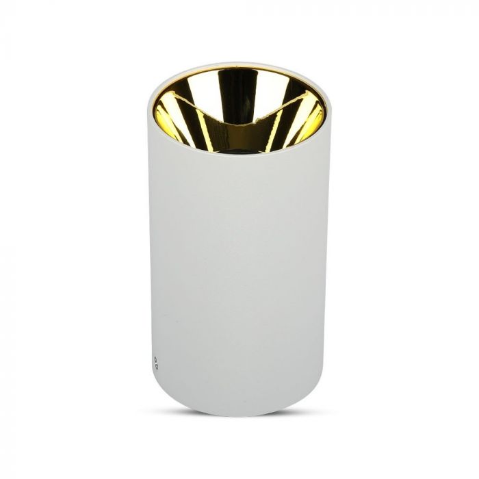 LED SURFACE GU10 FITTING ALUMINIUM ROUND 80X140 WHITE+GOLD