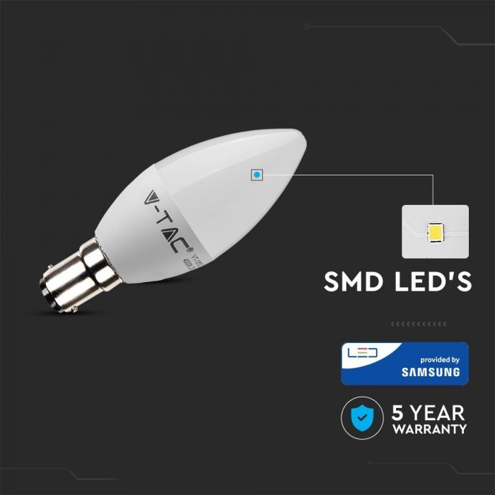 LED B15 LAMP 5.5W WW 470lm 200° CANDLE SAMSUNG CHIP