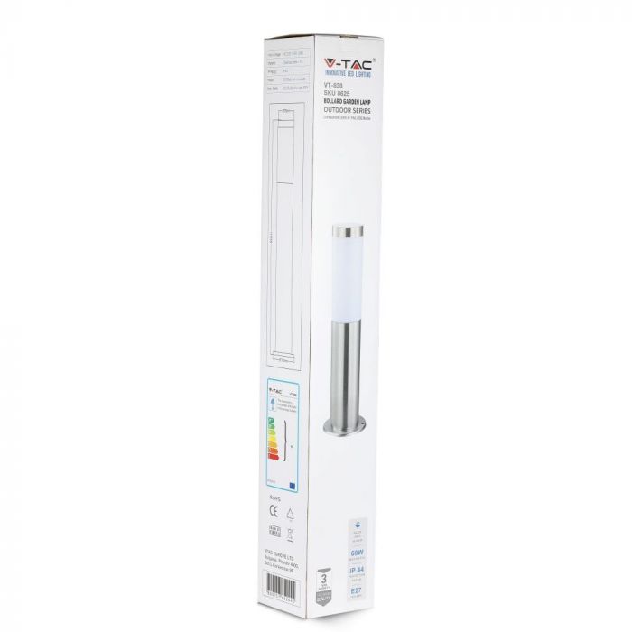 LED BOLLARD E27 LAMP STAINLESS STEEL 110X800 IP44