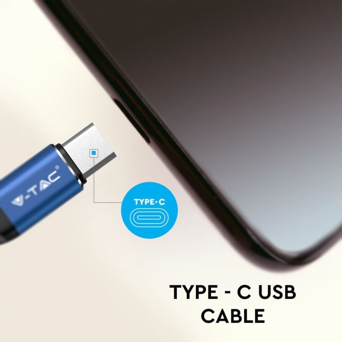 USB TYPE C CABLE 1M 2.4A GOLD SERIES BLUE
