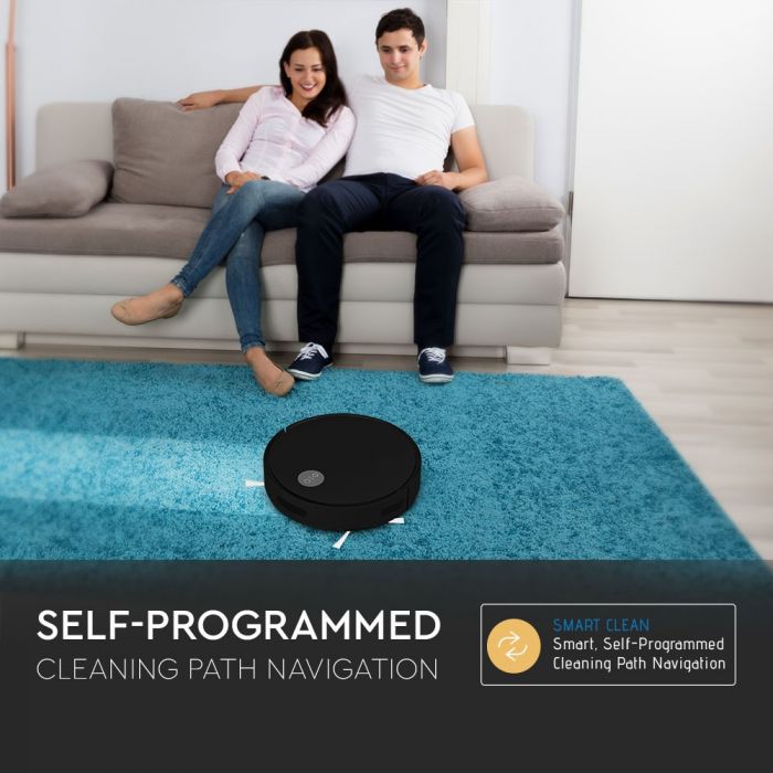 ROBOTIC VACUUM CLEANER WITH REMOTE CONTROL BLACK 315X76