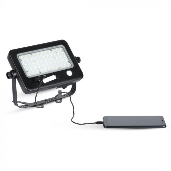 10W LED Solar Floodlight Detachable Black Body 4000K
