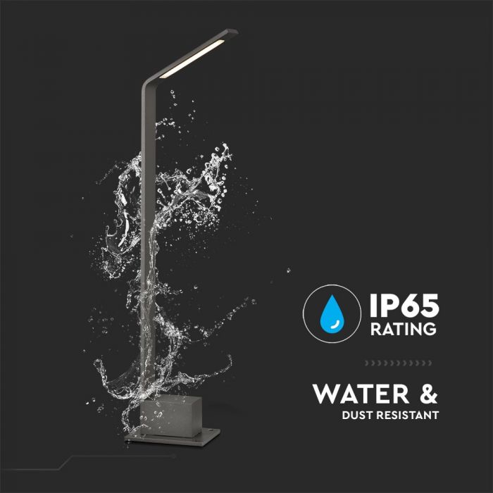 LED OUTDOOR BOLLARD LIGHT GREY 6W DL 600lm 180° 150X95X800 ALUMINIUM IP54