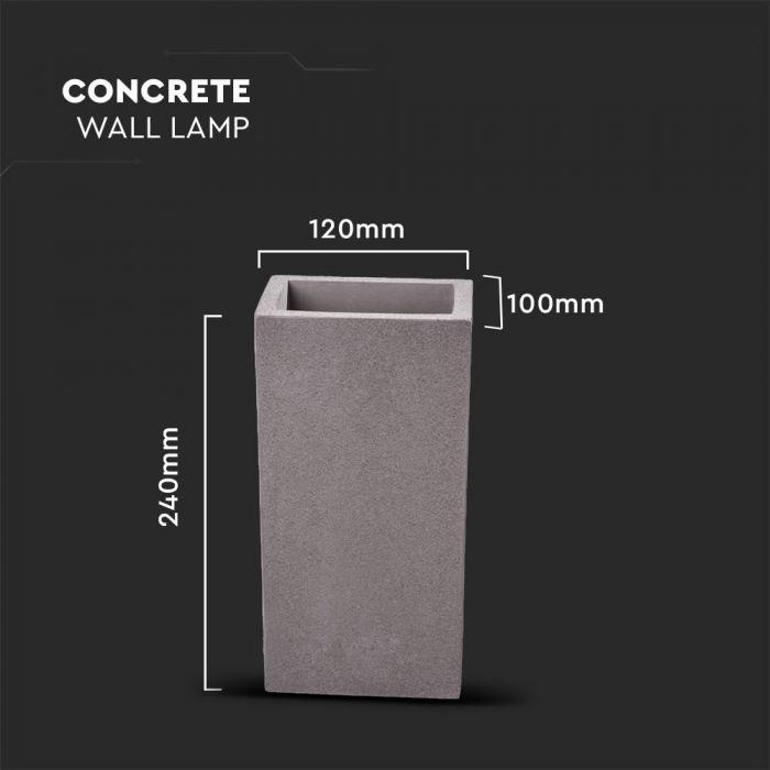 LED WALL LIGHT LIGHT GREY 2XG9 24X12X10 CONCRETE