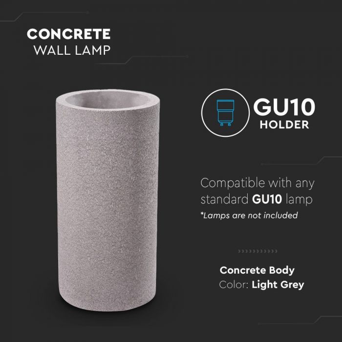 LED WALL LIGHT LIGHT GREY 2XGU10 24X14X12 CONCRETE
