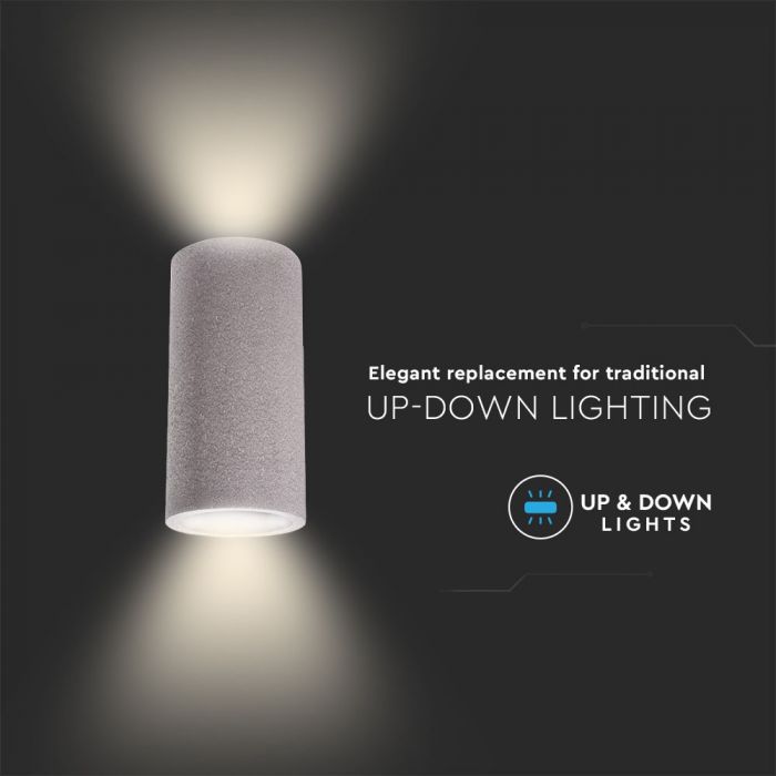 LED WALL LIGHT LIGHT GREY 2XGU10 24X14X12 CONCRETE
