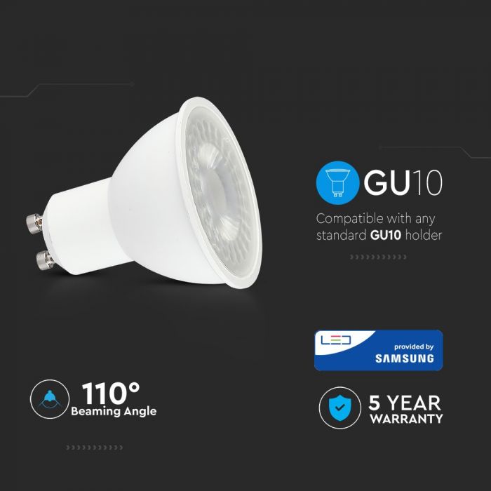 LED Spotlight SAMSUNG Chip GU10 8W 110Ã‚Â° Lens 6400K