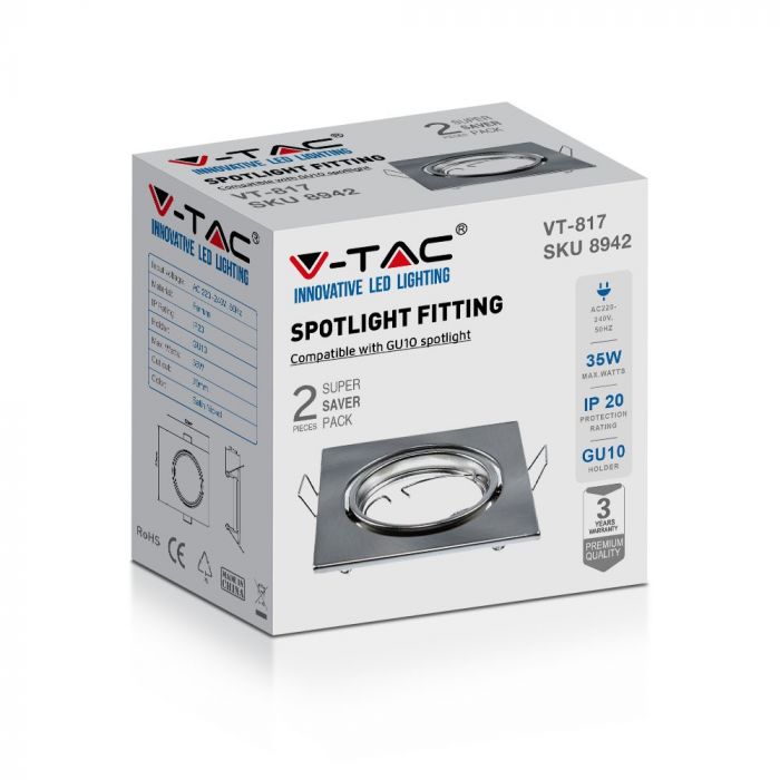 LED BRACKET GU10 SQUARE MOVABLE SN 82 (70) 2PCS/BOX