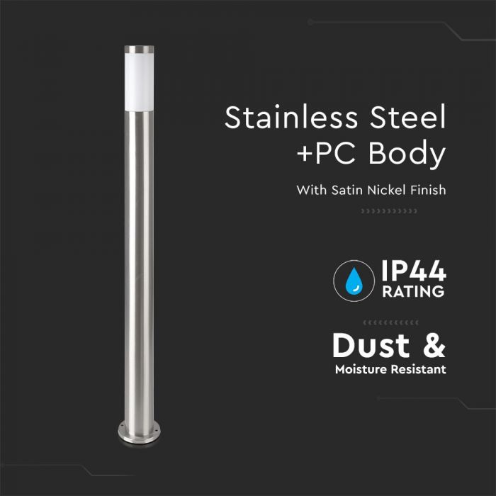 LED BOLLARD E27 LAMP STAINLESS STEEL 76X110X1100 IP44 SN