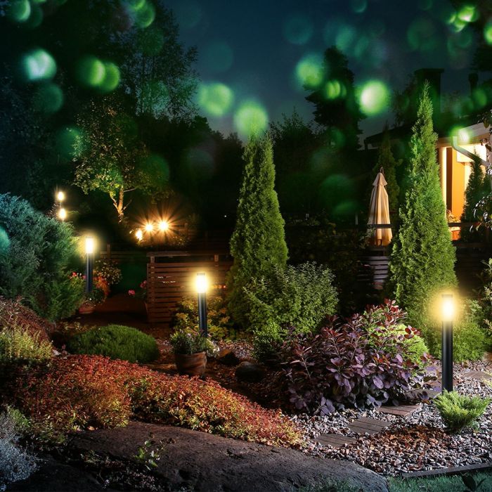 LED BOLLARD E27 LAMP STAINLESS STEEL 76X110X1100 IP44 GREY