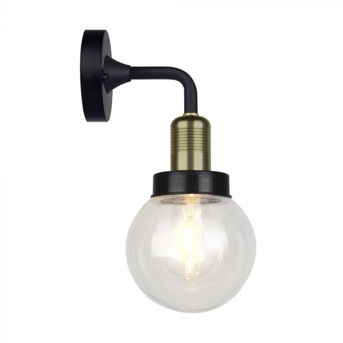LED WALL E27 LAMP MAT BLACK DOWN 150X355X170 IP65