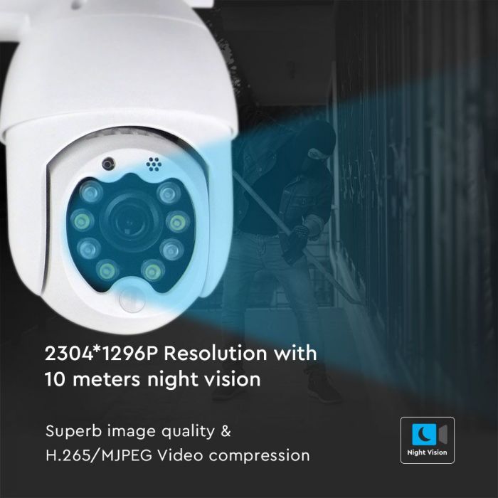 OUTDOOR CAMERA WIFI 2 WAY AUDIO INBUILT MICROPHONE WITH 8 LED LIGHTS 3MP 12V IP65