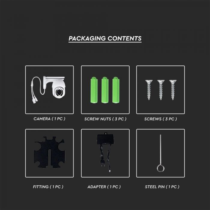 OUTDOOR CAMERA WIFI 2 WAY AUDIO INBUILT MICROPHONE WITH 8 LED LIGHTS 3MP 12V IP65