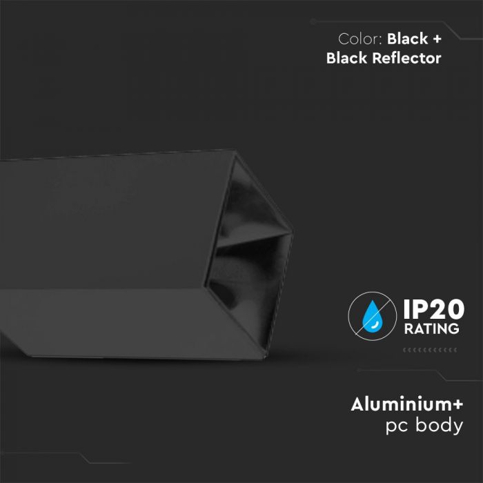 LED SURFACE GU10 FITTING ALUMINIUM SQUARE 74X74X140 BLACK+BLACK