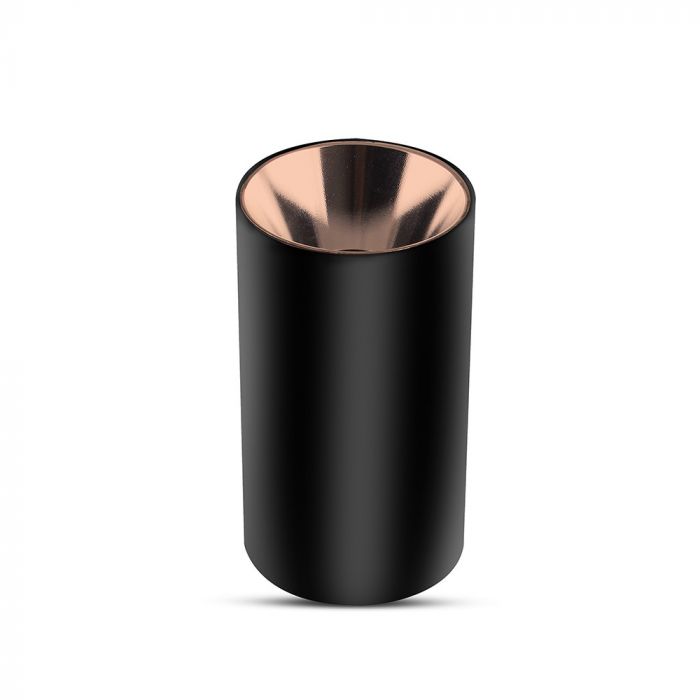 LED SURFACE GU10 FITTING ALUMINIUM ROUND 80X140 BLACK+ROSE GOLD