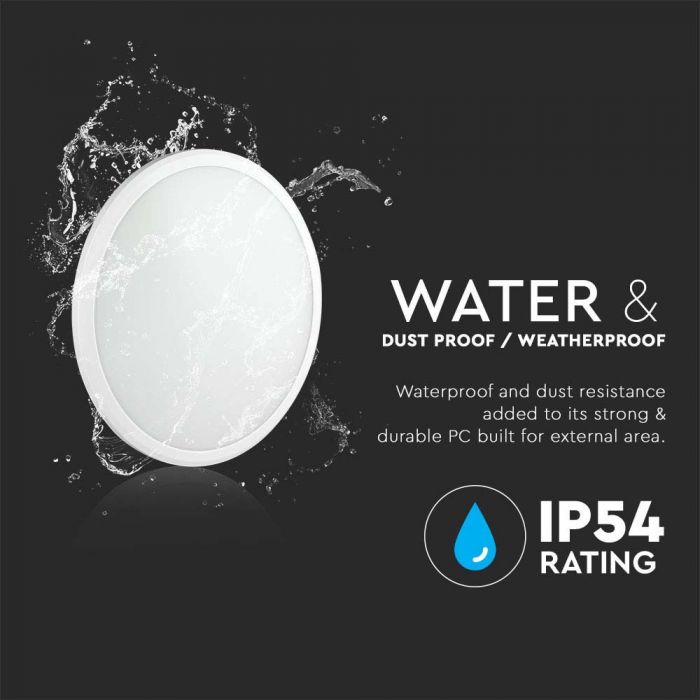 LED DOME LIGHT SLIM 12W 110° 1440lm CW 270X75 IP65 SAMSUNG CHIP