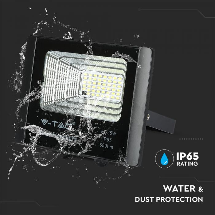 LED SOLAR FLOOD LIGHT 12W CW 550lm 120° 205X50X170 IP65 BLACK