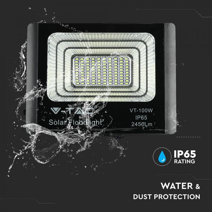 LED SOLAR FLOOD LIGHT 20W CW 1650lm 120° 270X70X238 IP65 BLACK