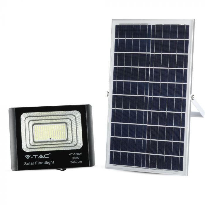 LED SOLAR FLOOD LIGHT 35W CW 2450lm 120° 325X85X280 IP65 BLACK