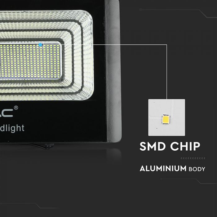 LED SOLAR FLOOD LIGHT 40W CW 3100lm 120° 353X90X304 IP65 BLACK